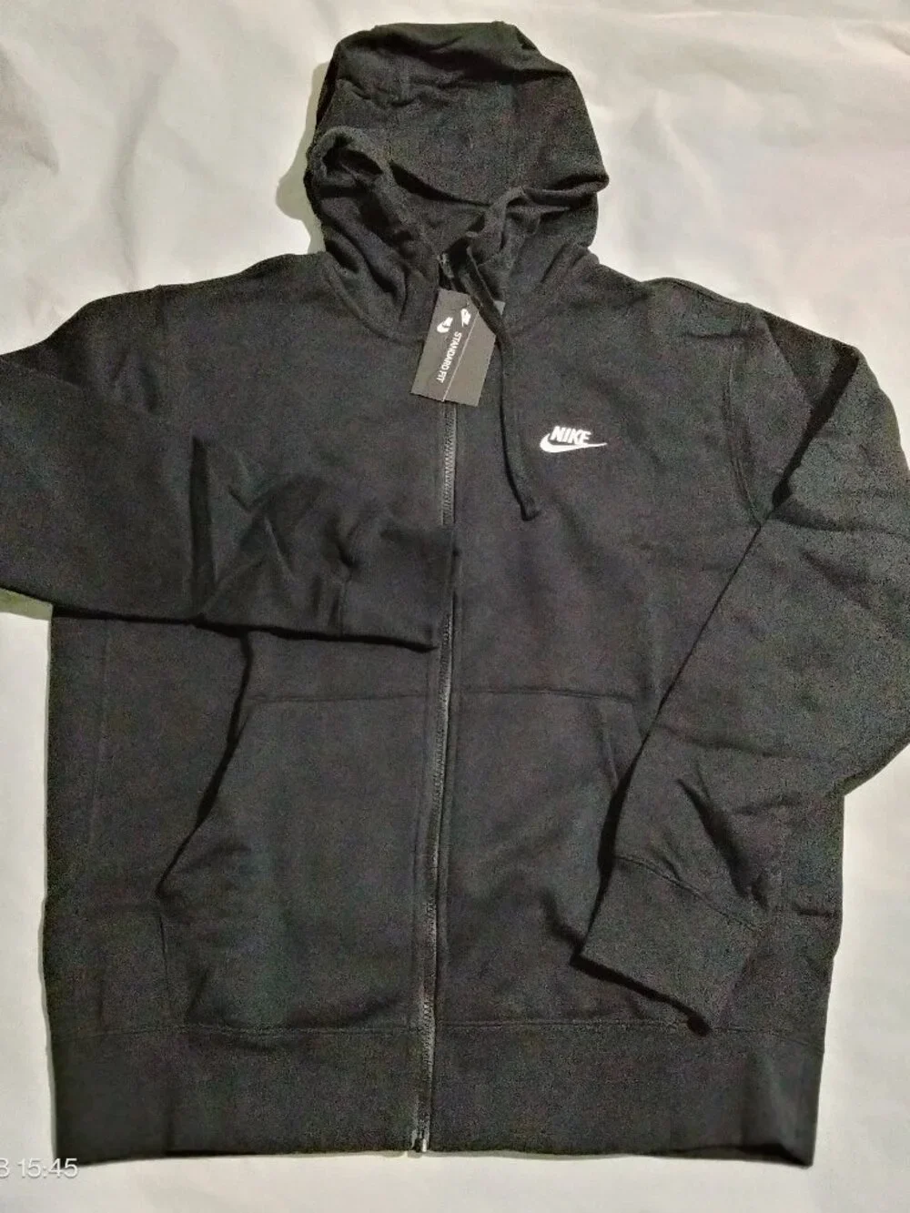 Nike Sportswear Club Fleece Full Zip Hoodie Jacket Black White BV2645-010 Mens M